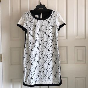 Black and white floral lace dress